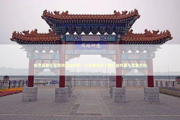 南京调查行业现状深度解析：从业者带你了解行业内幕与发展方向